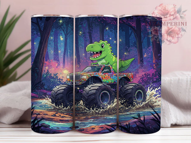 T-Rex Monster Truck 20oz Tumbler Wrap, Dinosaur Off-Road Mug, Jurassic Truck Cup, Prehistoric Vehicle Wrap, Roaring T-Rex Design, Kids Dino Truck Gift, Sublimation Tumbler Sublimation Li Zamperini 