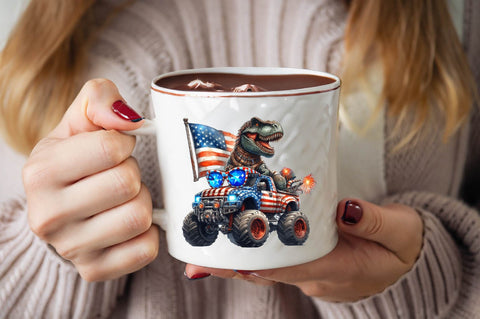 T-Rex Monster Truck 4th of July Sublimation Clipart Sublimation SVGArt 