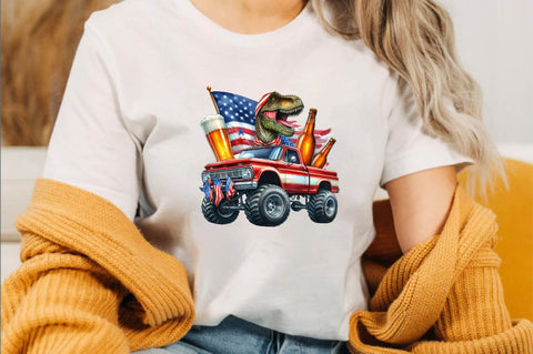 T-Rex Monster Truck 4th of July Sublimation Clipart Sublimation SVGArt 