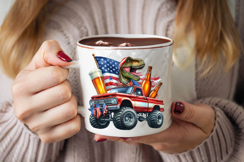 T-Rex Monster Truck 4th of July Sublimation Clipart Sublimation SVGArt 