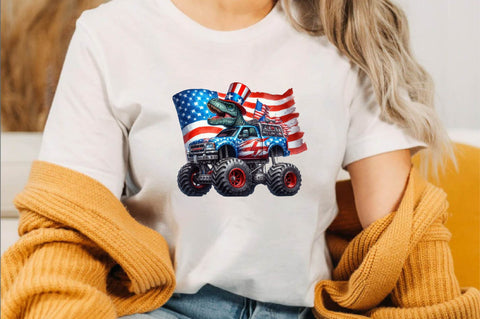 T-Rex Monster Truck 4th of July Sublimation Clipart Sublimation SVGArt 