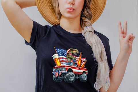 T-Rex Monster Truck 4th of July Sublimation Clipart Sublimation SVGArt 