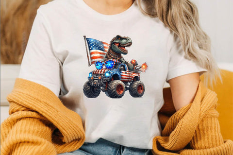 T-Rex Monster Truck 4th of July Sublimation Clipart Sublimation SVGArt 