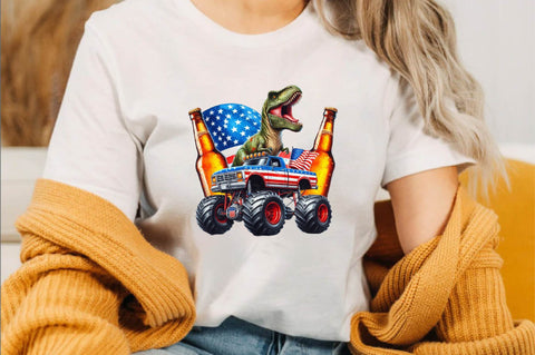 T-Rex Monster Truck 4th of July Sublimation Clipart Sublimation SVGArt 