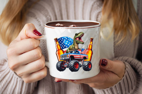 T-Rex Monster Truck 4th of July Sublimation Clipart Sublimation SVGArt 