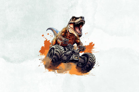 T-Rex Riding Monster Truck Sublimation Bundle Sublimation Designangry 