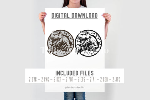 T-Rex Scratch SVG, Dinosaur Clipart, Tyrannosaurus Rex Png SVG TonisArtStudio 