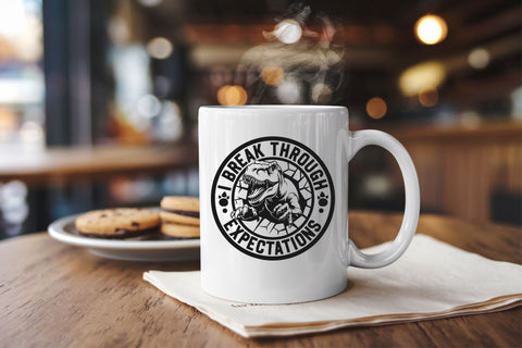 T-Rex SVG | I Break Through Expectations | Dino Motivational SVG TonisArtStudio 