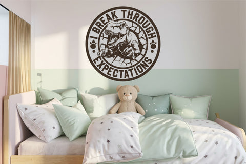 T-Rex SVG | I Break Through Expectations | Dino Motivational SVG TonisArtStudio 