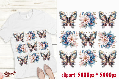 T-shirt design floral butterfly sublimation, roses orchid Sublimation Angelina Semenova 