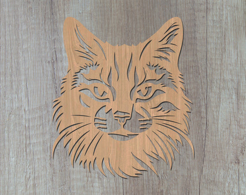 Tabby Cat Laser SVG Cut File, Tabby Cat Glowforge File, Tabby Cat DXF, Tabby Cat Wall Art SVG SVG HappyDesignStudio 