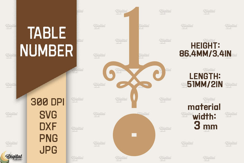Table Number Laser Cut. Wedding Table Number SVG - So Fontsy