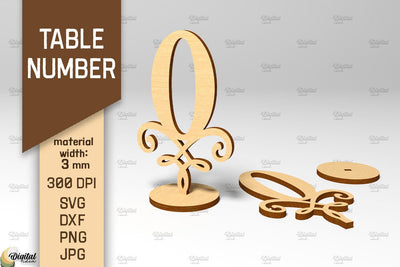 Table Number SVG. Wedding Table Number Laser Cut. Number 10 SVG Evgenyia Guschina 