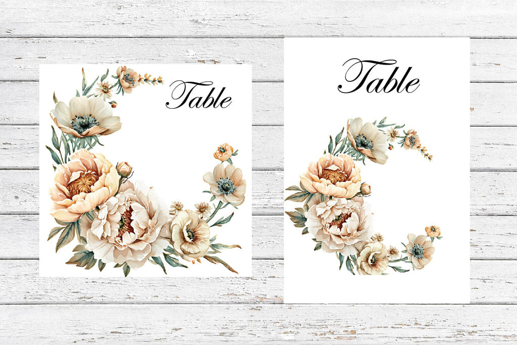 Table Numbers Card Sublimation PNG. Seating Name PNG - So Fontsy