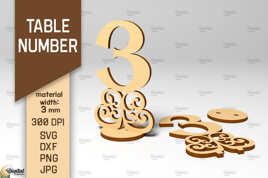 Lasertable Numbers Table Numbers SVG Bundle. Wedding Table Numbers Laser Cut - So Fontsy