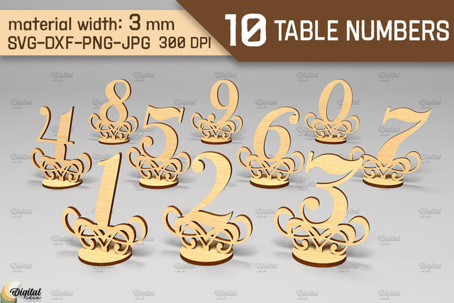 Table Numbers SVG Bundle. Wedding Table Numbers Laser Cut SVG Evgenyia Guschina 