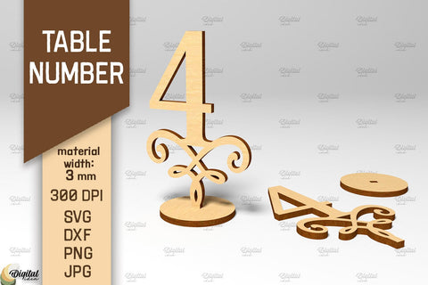 Table Numbers SVG Bundle. Wedding Table Numbers Laser Cut SVG Evgenyia Guschina 