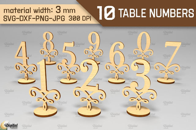 Table Numbers SVG Bundle. Wedding Table Numbers Laser Cut SVG Evgenyia Guschina 