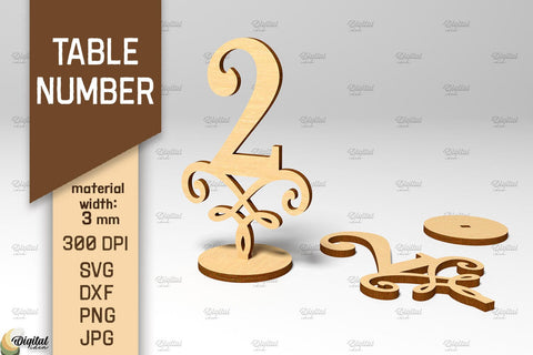 Table Numbers SVG Bundle. Wedding Table Numbers Laser Cut SVG Evgenyia Guschina 