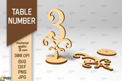 Table Numbers SVG Bundle. Wedding Table Numbers Laser Cut SVG Evgenyia Guschina 