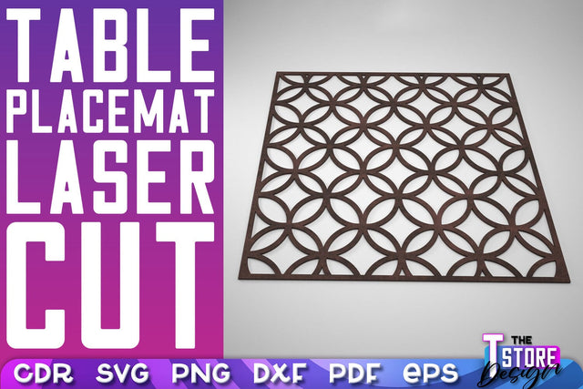 Table Placemat Laser Cut | Table Placemat SVG Design | Home Decoration SVG The T Store Design 