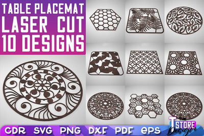 Table Placemat Laser Cut | Table Placemat SVG Design | Home Decoration SVG The T Store Design 