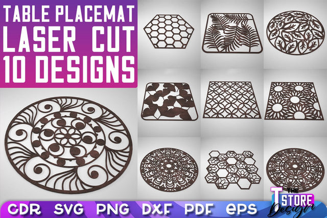 Table Placemat Laser Cut | Table Placemat SVG Design | Home Decoration SVG The T Store Design 