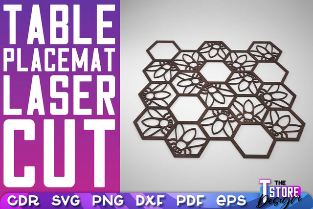 Table Placemat Laser Cut | Table Placemat SVG Design | Home Decoration SVG The T Store Design 