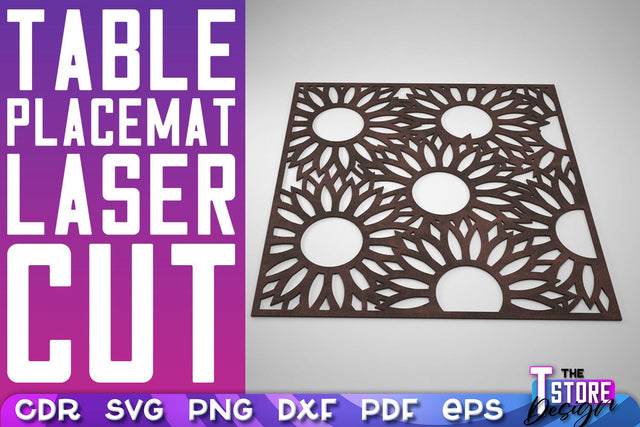 Table Placemat Laser Cut | Table Placemat SVG Design | Home Decoration SVG The T Store Design 