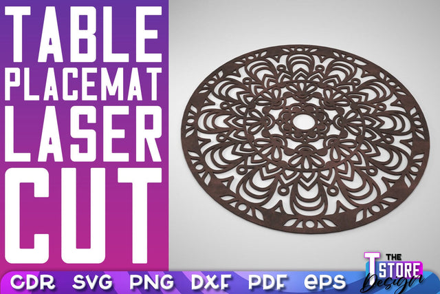 Table Placemat Laser Cut | Table Placemat SVG Design | Home Decoration SVG The T Store Design 