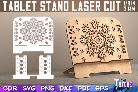 Tablet Stand Laser Cut | Phone Holder SVG Design | CNC Files SVG The T Store Design 
