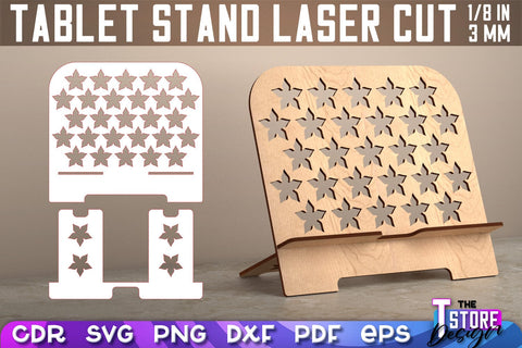 Tablet Stand Laser Cut | Phone Holder SVG Design | CNC Files SVG The T Store Design 