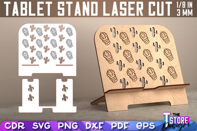 Tablet Stand Laser Cut | Phone Holder SVG Design | CNC Files SVG The T Store Design 