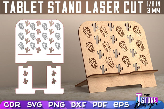 Tablet Stand Laser Cut | Phone Holder SVG Design | CNC Files SVG The T Store Design 