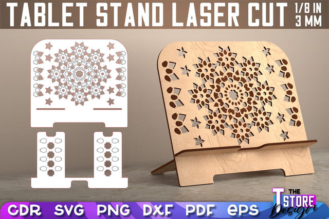 Tablet Stand Laser Cut | Phone Holder SVG Design | CNC Files SVG The T Store Design 