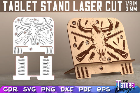 Tablet Stand Laser Cut | Phone Holder SVG Design | CNC Files SVG The T Store Design 