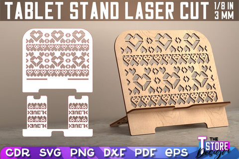 Tablet Stand Laser Cut | Phone Holder SVG Design | CNC Files SVG The T Store Design 