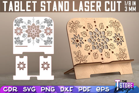 Tablet Stand Laser Cut | Phone Holder SVG Design | CNC Files SVG The T Store Design 