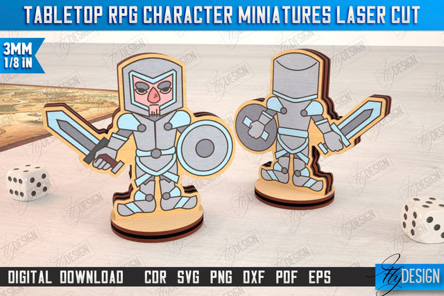 Tabletop RPG Character Miniatures Laser Cut | Fantasy DND | Role Playing | Cosplay DnD | Wooden Figures SVG Fly Design 