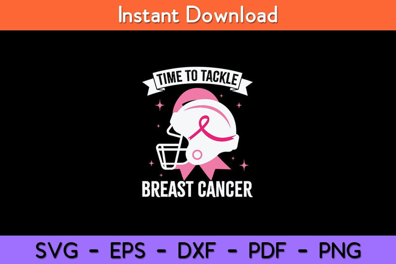 Tackle Breast Cancer Football Pink Breast Cancer Awareness Svg Design SVG artprintfile 