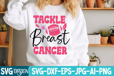 Tackle Breast Cancer SVG Design,Tackle Breast Cancer Subliamtion Design SVG BlackCatsMedia 