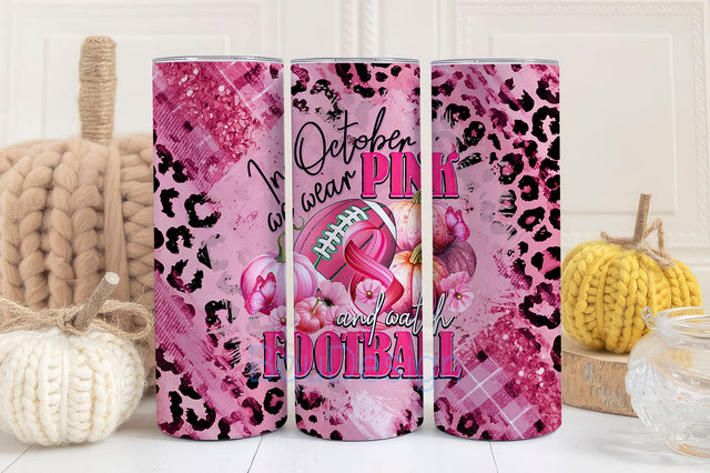 Tackle Cancer and Football, 20oz Skinny Tumbler, Sublimation Design Templates, Straight PNG Digital Download, Sublimation Template Sublimation BouDesign 