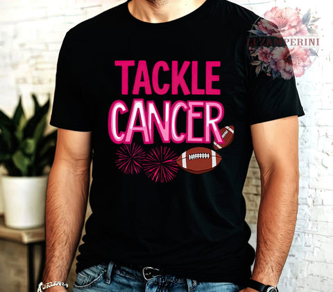 Tackle Cancer, Breast Cancer Awareness, Pink Ribbon PNG, Digital Download, Sublimation Art, Football Pink Out, Cancer Support, Awareness Graphics Sublimation Li Zamperini 