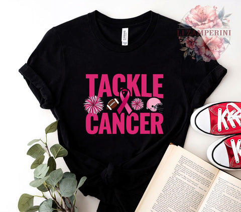 Tackle Cancer, Breast Cancer Awareness, Pink Ribbon PNG, Digital Download, Sublimation Art, Football Pink Out, Cancer Support, Awareness Graphics Sublimation Li Zamperini 