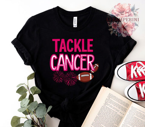 Tackle Cancer, Breast Cancer Awareness, Pink Ribbon PNG, Digital Download, Sublimation Art, Football Pink Out, Cancer Support, Awareness Graphics Sublimation Li Zamperini 