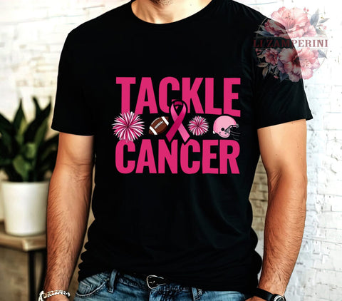 Tackle Cancer, Breast Cancer Awareness, Pink Ribbon PNG, Digital Download, Sublimation Art, Football Pink Out, Cancer Support, Awareness Graphics Sublimation Li Zamperini 