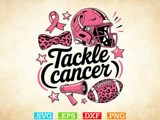 Tackle Cancer Svg, Breast Cancer Awareness Svg, Fight Breast Cancer Warrior, Breast Cancer Clip Art SVG Creativeart88 