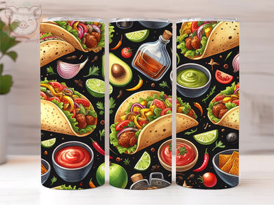 Taco 20oz Tumbler Png, Sublimation Design, Mexican Taco Tumbler Png, Digital Download PNG Sublimation Lara' s Designs 