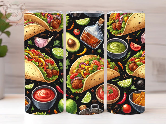 Taco 20oz Tumbler Png, Sublimation Design, Mexican Taco Tumbler Png, Digital Download PNG Sublimation Lara' s Designs 