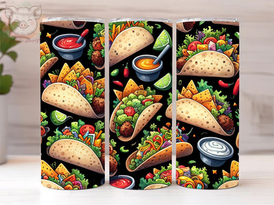 Taco 20oz Tumbler Png, Sublimation Design, Mexican Taco Tumbler Png, Digital Download PNG Sublimation Lara' s Designs 
